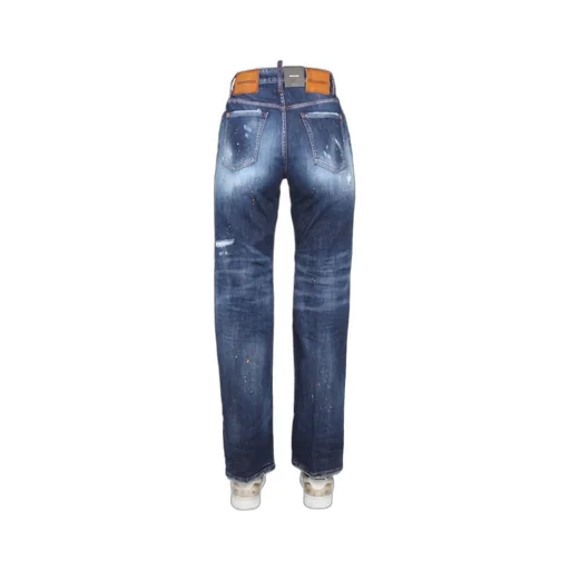 Distressed Straight-Leg Jeans