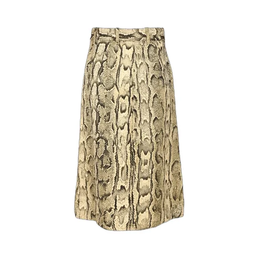 Snake Printed Belted Skirt