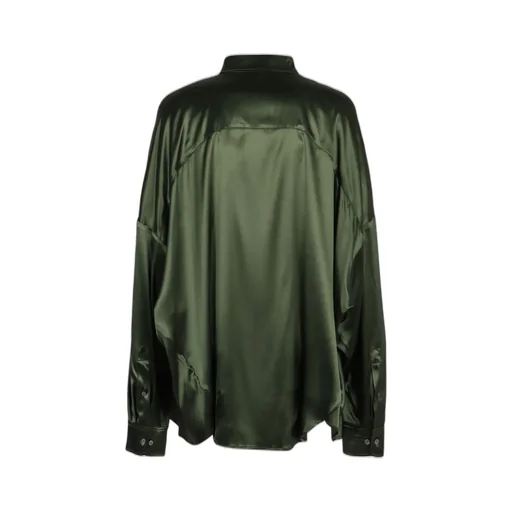 Long-Sleeved Satin Blouse