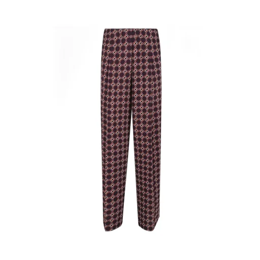 Patterned Wide-Leg Pants