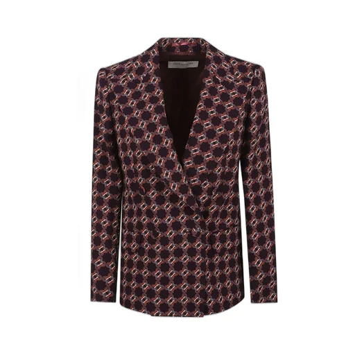 Patterned Double-Breasted Blazer