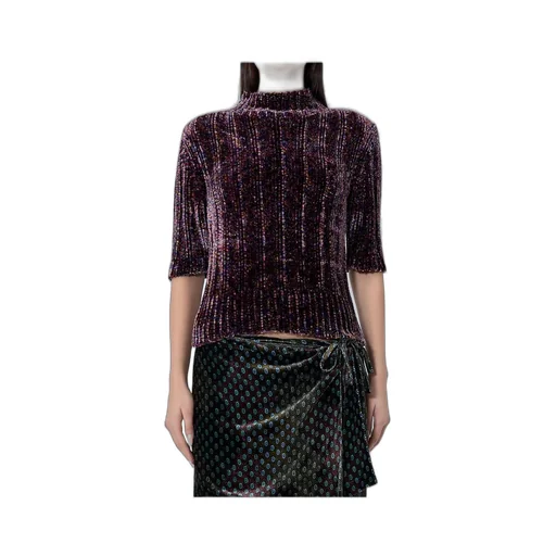 Mock Neck Short-Sleeved Sweater