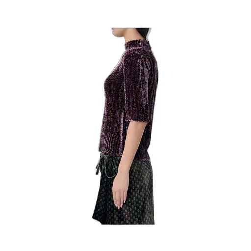 Mock Neck Short-Sleeved Sweater