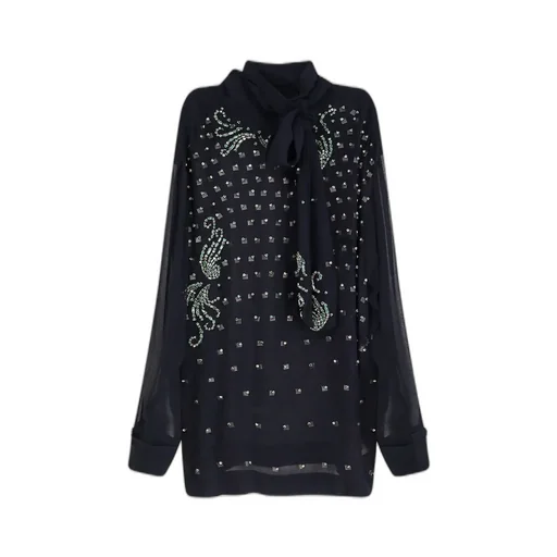 High Neck Embellished Blouse