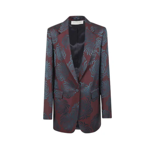 Floral Jacquard Single Breasted Jacket