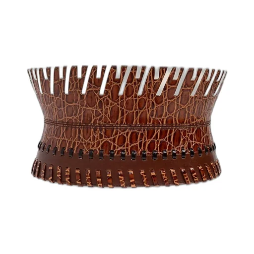 Whipstitch Embellished Lace-Up Belt