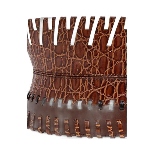 Whipstitch Embellished Lace-Up Belt