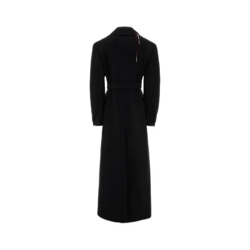 Whipstitch-Embellished Self-Tie Coat
