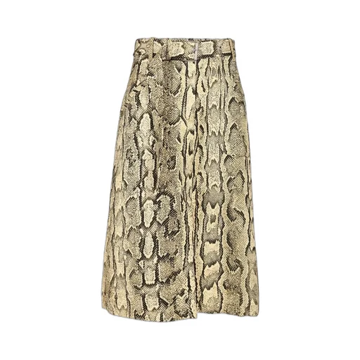 Snake Printed Belted Skirt