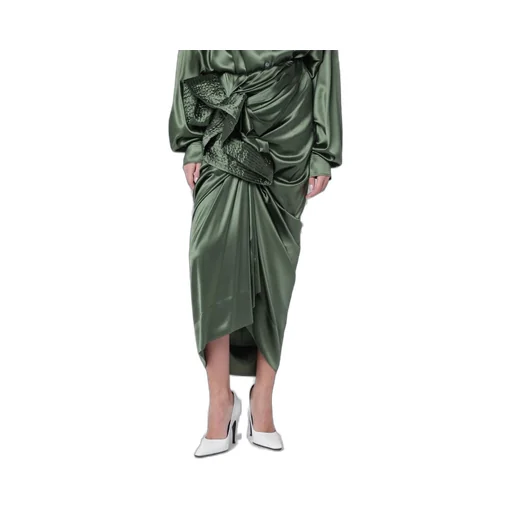 Draped Satin Skirt