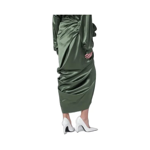 Draped Satin Skirt