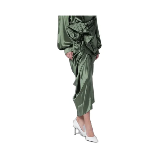Draped Satin Skirt