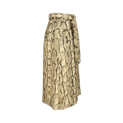 Snake Printed Belted Skirt