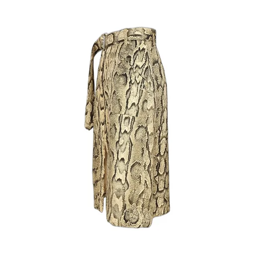 Snake Printed Belted Skirt