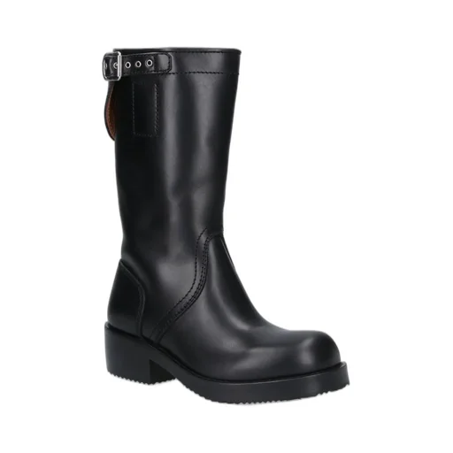 Buckle Detailed Biker Boots