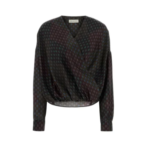 Long Sleeve Paisley-Print Top