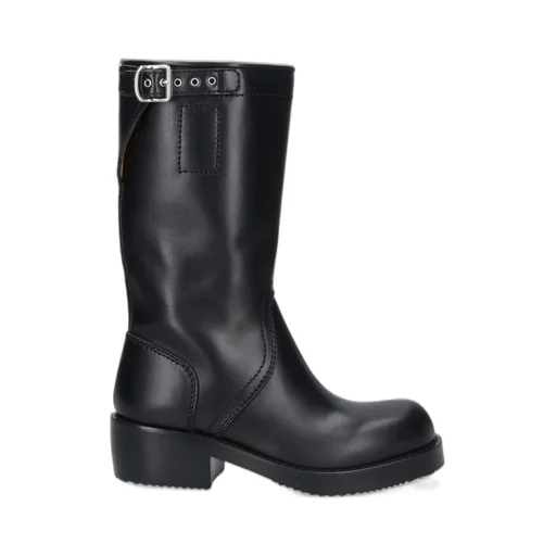 Buckle Detailed Biker Boots