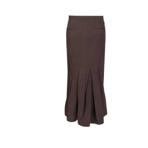 Pleat Detailed Poplin Skirt