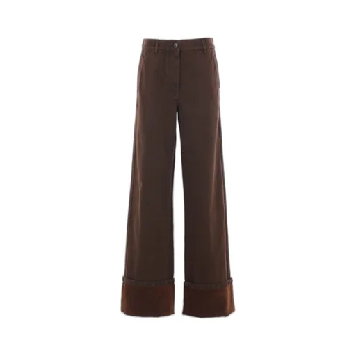 Buttoned Turn-Up Hem Jeans