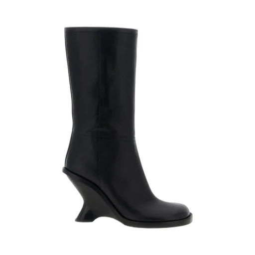 Curved Wedge Heel Boots