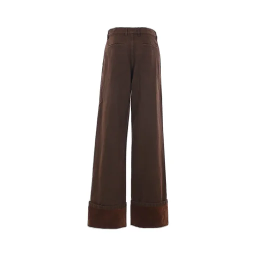 Buttoned Turn-Up Hem Jeans