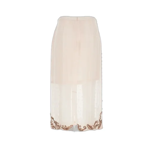 Embellished Sheer Panelled Midi Skirt