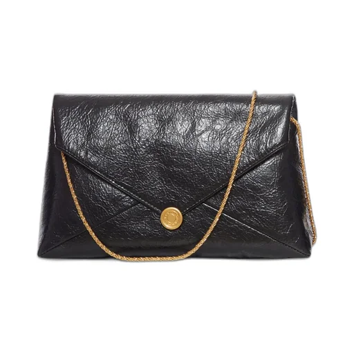 Logo Embossed Chain Linked Shoulder Bag