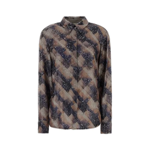 All-Over Patterned Button-Up Shirt