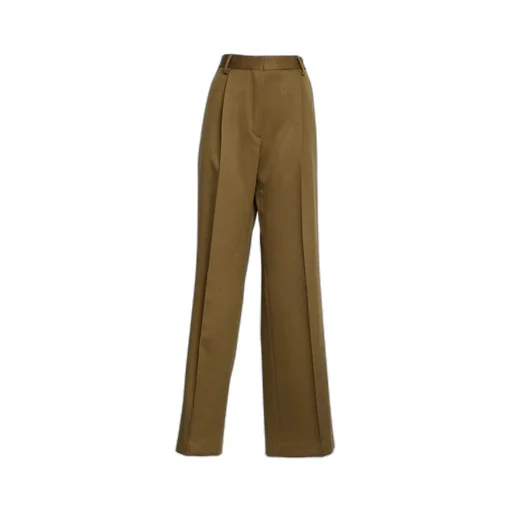Straight-Leg Pleated Trousers