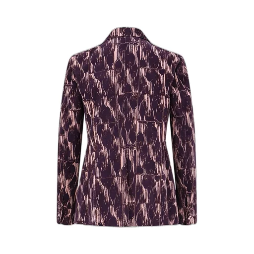 Tile Printed Double-Breasted Blazer