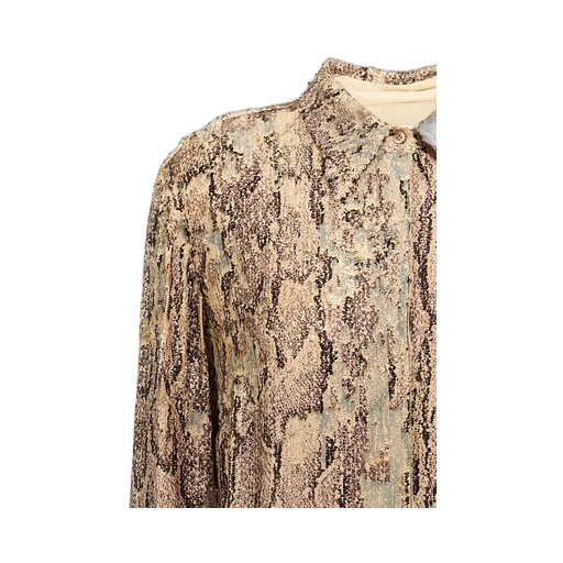 Pattern-Printed Button-Up Shirt