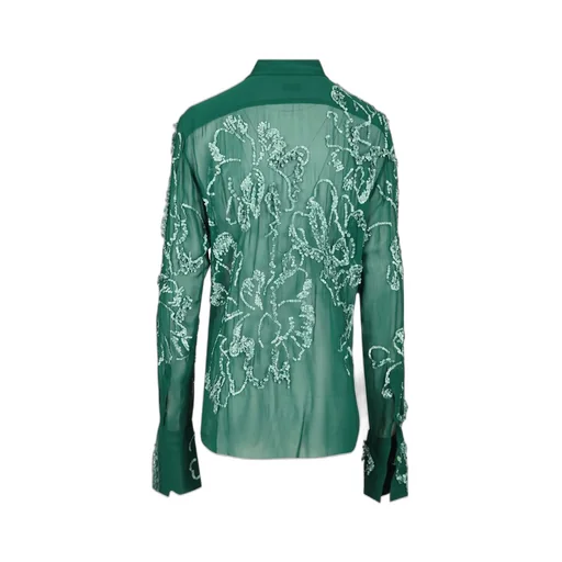 Long-Sleeved Sequin Embellished Shirt
