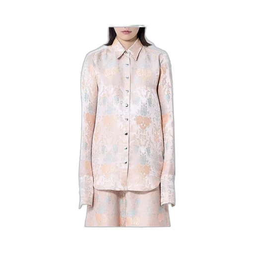 Jacquard Curved Hem Shirt