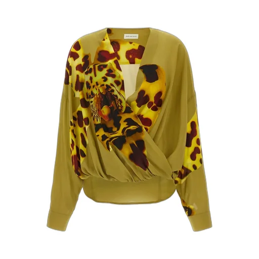 Pattern-Printed Draped Top