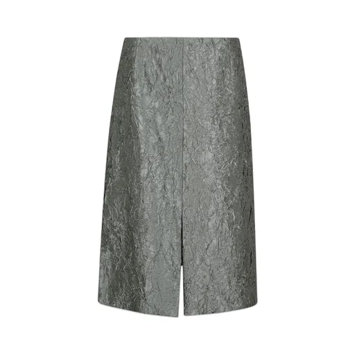 Front-Slit Creased Mini Skirt
