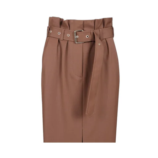 Seaches Belted Midi Skirt