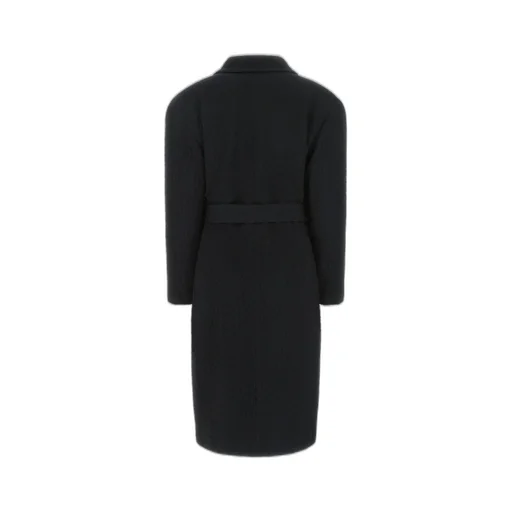 Belted Waist Long-Sleeved Coat