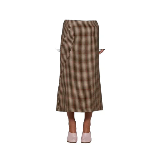 Checked Flared Skirt