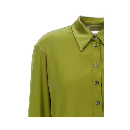 Corsala Button-Up Satin Shirt