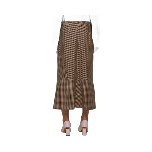 Checked Flared Skirt
