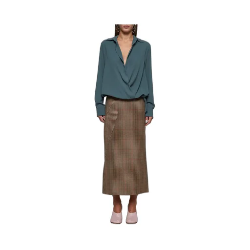 Checked Flared Skirt