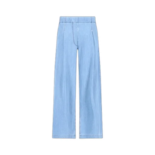 Low Rise Pleated Wide Leg Jeans