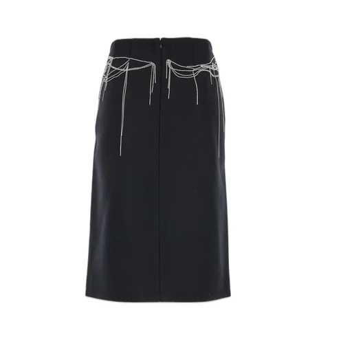 Embellished Front Slit Midi Skirt