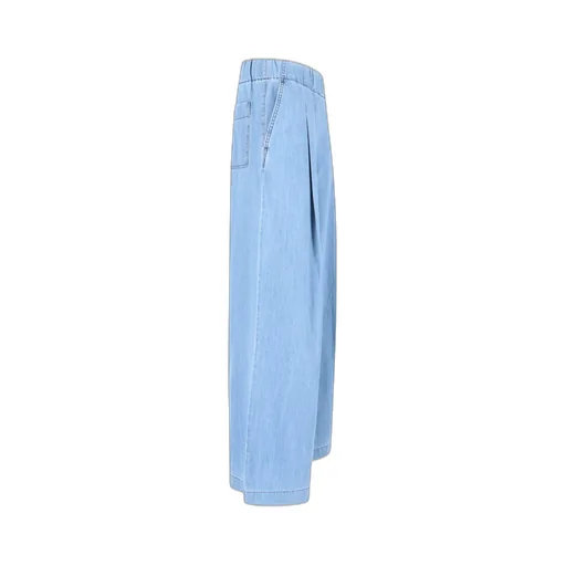 Low Rise Pleated Wide Leg Jeans