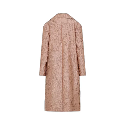 Crinkle Effect Single Breasted Coat