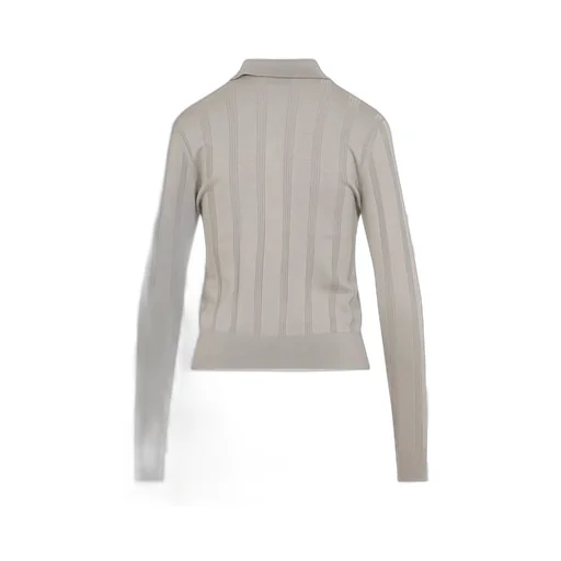 Button Detailed Long-Sleeved Polo Shirt
