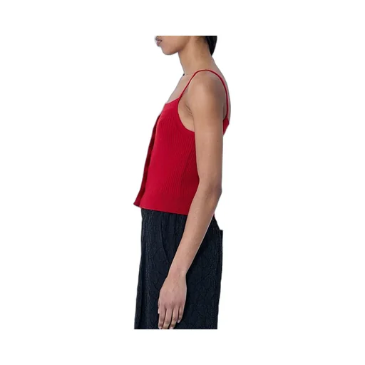 Buttoned Rib Tank Top