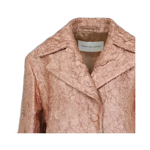 Crinkle Effect Single Breasted Coat