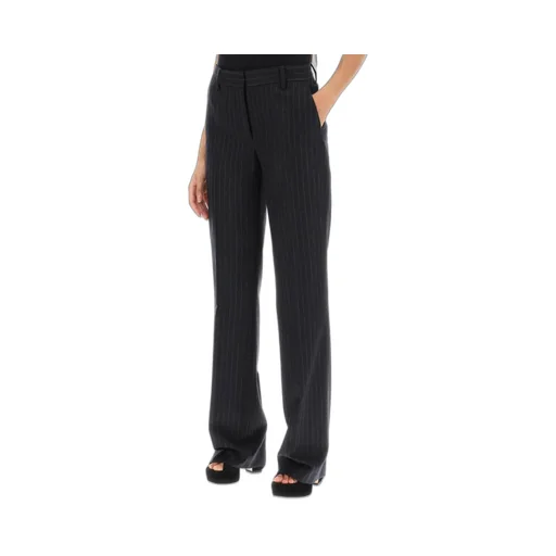 Pinstripe Mid Rise Trousers
