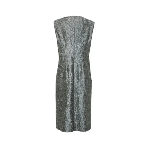 V-Neck Crinkle Effect Dress